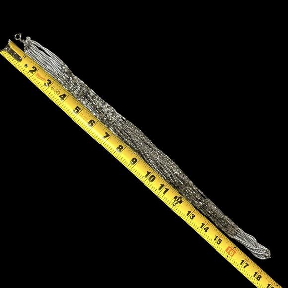 Ann Taylor LOFT Multi Strand Sparkle Twist Faceted Glass Charcoal Bead Necklace - Picture 6 of 10